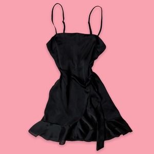 Black Ruffled Coquette Mini Dress